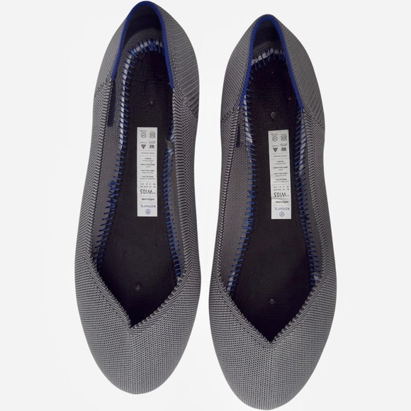 Rothys The Flat Round Toe Gray Ballet Flats Size 10.5 - Picture 1 of 5